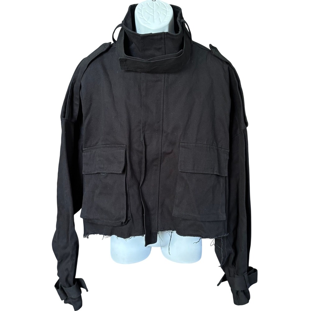 MNML  Cropped M65 Jacket Size L Black Oversized